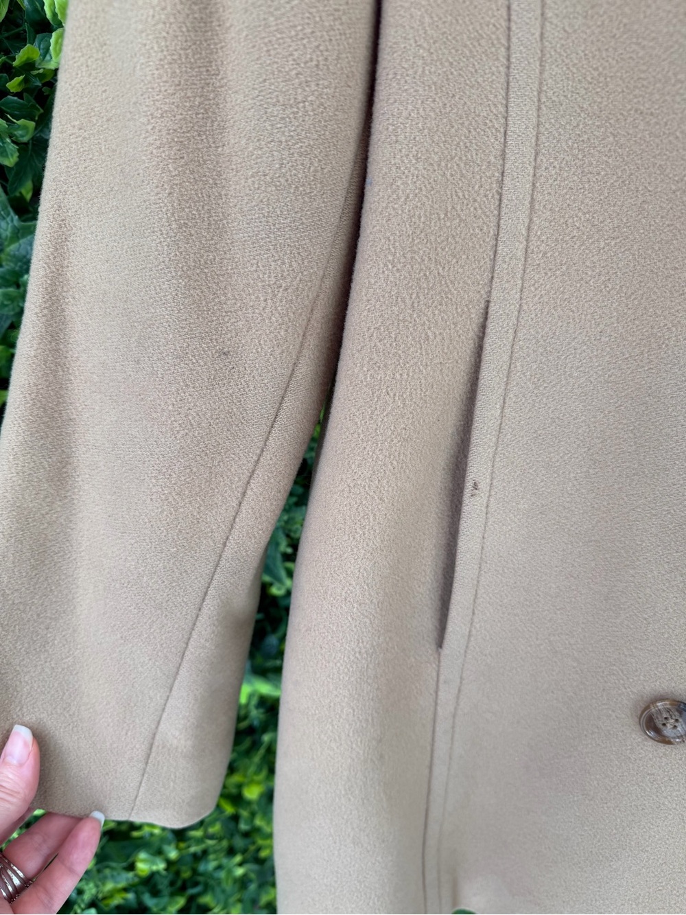 Fleet Street Wool Camel Tan 100% Wool Double Breasted Peacoat Jacket Size 6P - Picture 6 of 10